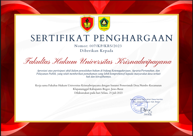 Fakultas Hukum UNKRIS Berkontribusi Meningkatkan Literasi Hukum Masyarakat melalui Penyuluhan Hukum